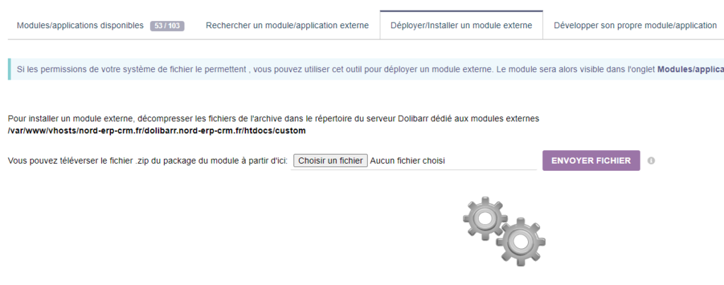 Installer module Dolibarr