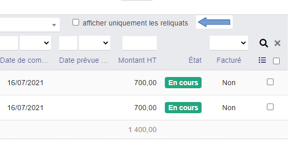 Afficher les reliquats de commandes, module Module lignes de commandes à expédier pour Dolibarr