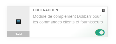 Module Orderaddon pour Dolibarr