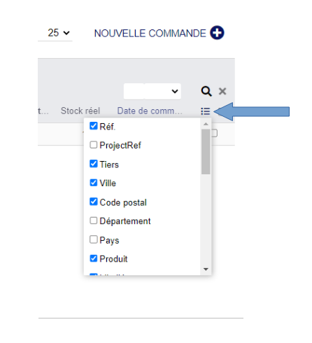 Module Dolibarr affichant la liste des produits à réceptionner