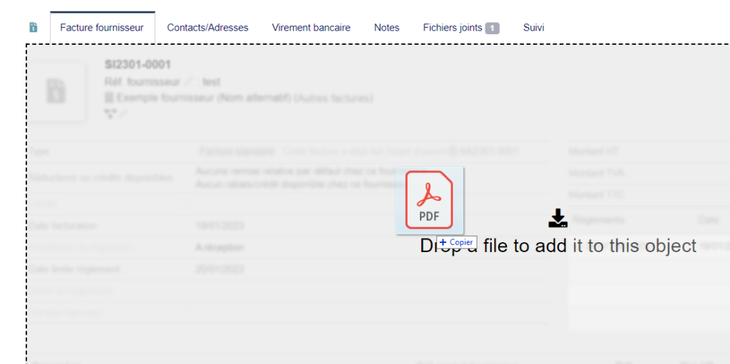 Drag and drop des documents dans Dolibarr