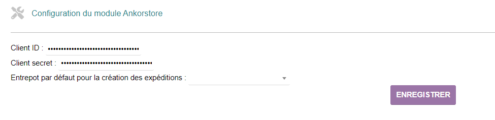 Configuration du module de synchronisation Ankorstore Dolibarr